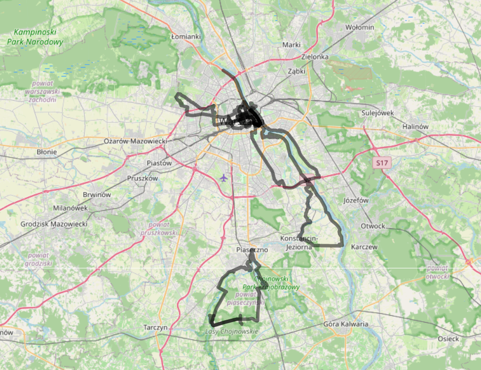 gps trasy varsava