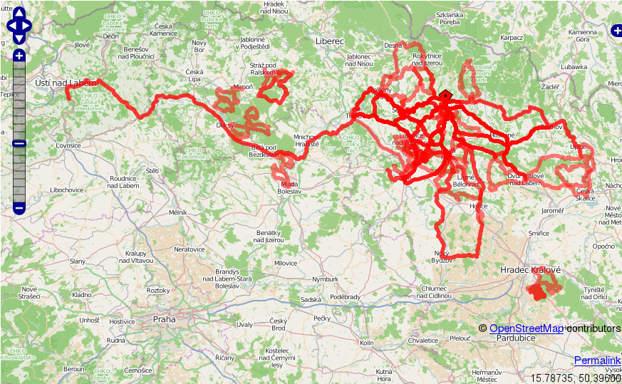mapa cyklistických tras