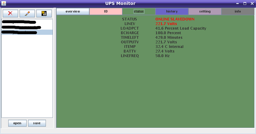 UPSmonitor - tab