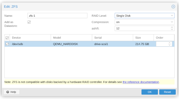 proxmox backup server create datastore 