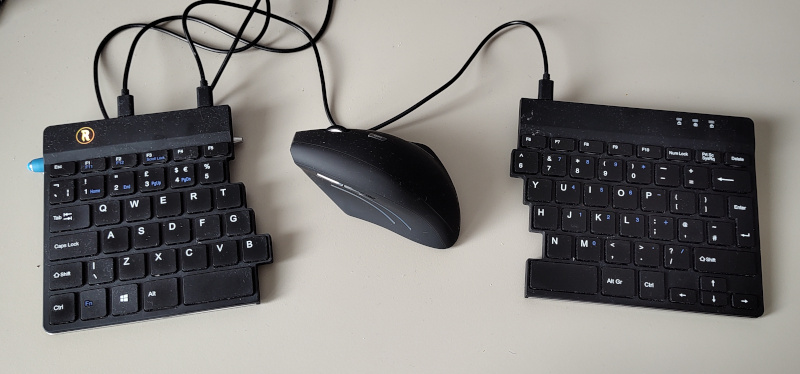 two piece keyboard R-GO split vertical mouse